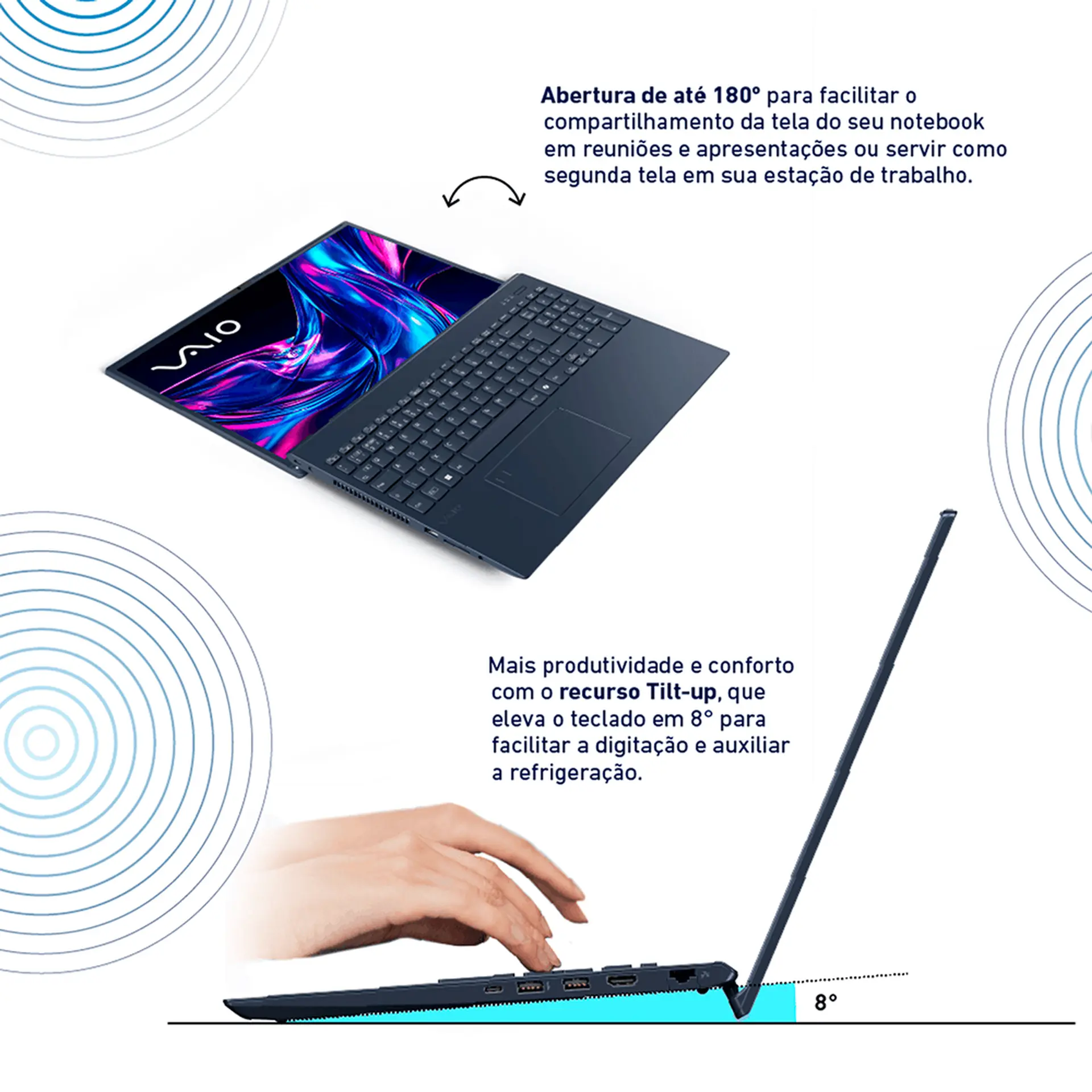 Notebook Vaio FE16 Ryzen 5-5625U Linux 16GB 512GB SSD 16" - Cinza - Bivolt
