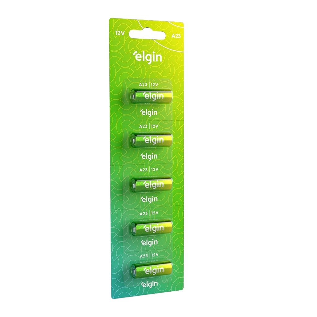 Pilha Alcalina A23 12V Elgin - 82195 - Blister com 5 Pilhas