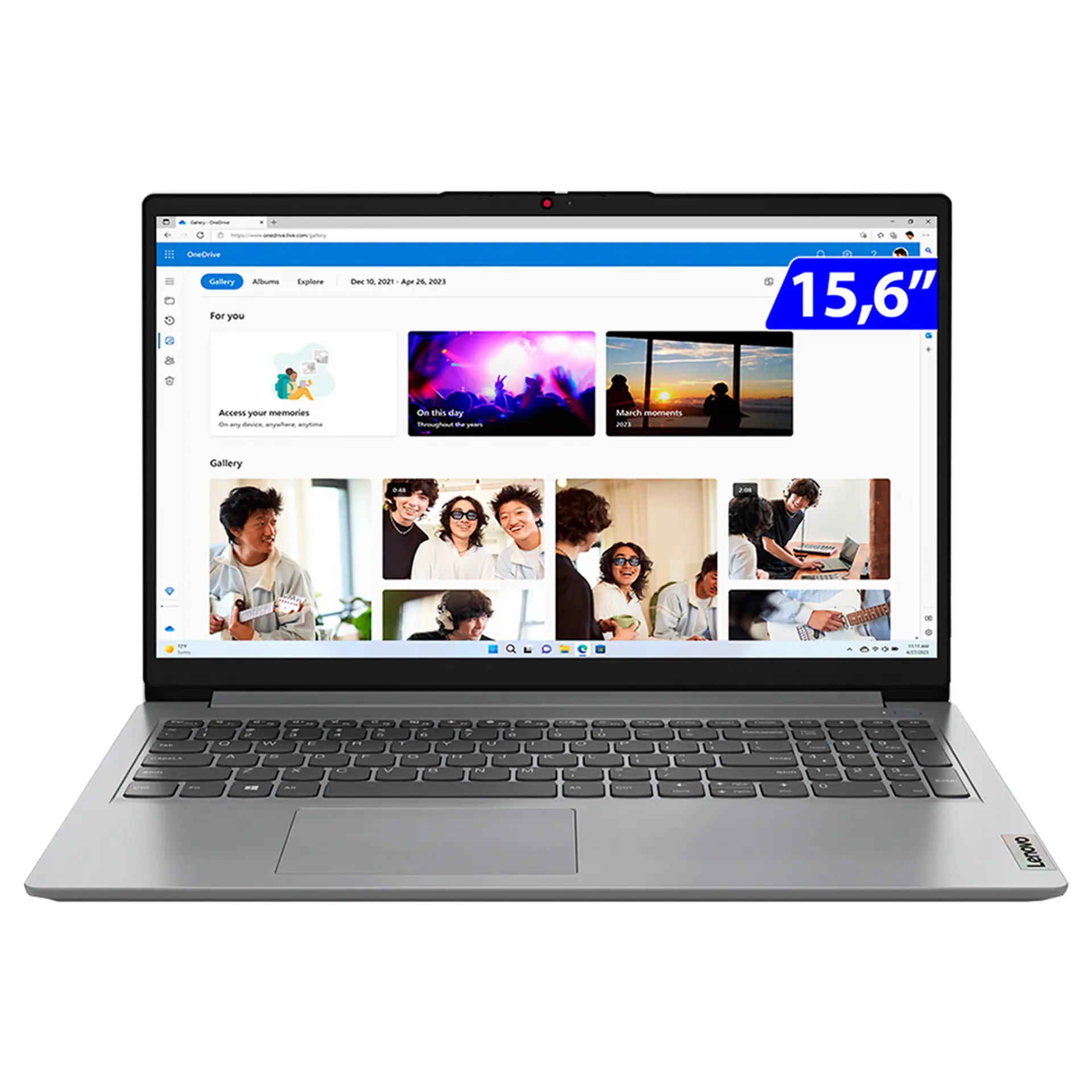 Notebook Lenovo IdeaPad 1i i3 W11 8GB 256GB SSD 15.6" 83QJ0001BO - Cinza - Bivolt