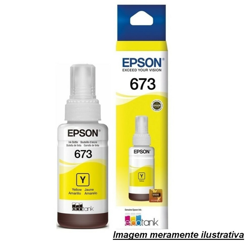 Tinta para Cartucho Epson Amarelo Original - T673420 - 6.500 páginas para L800