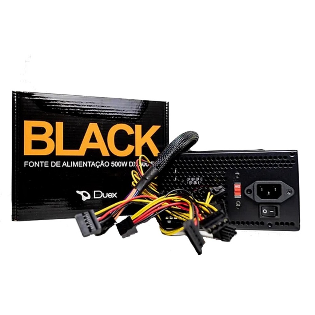 Fonte para Micro Computador ATX 500W Real Duex DX 500FSE com Cabo de Força