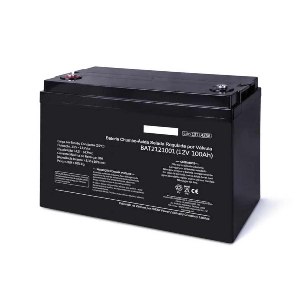 Bateria Selada para Alarmes e Nobreaks 100Ah 12V WEG 13714238