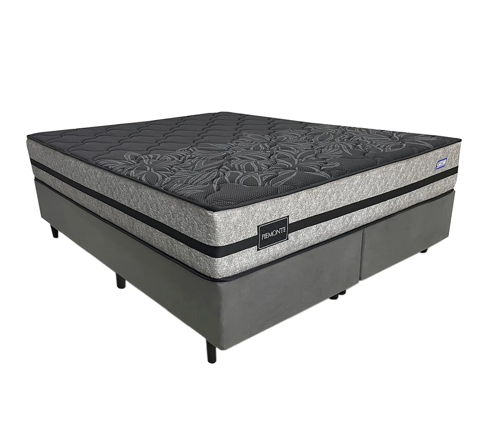 Colchão Cama Box Gazin Molas BlueWave Queen Size Piemonte 158x198 - Cinza