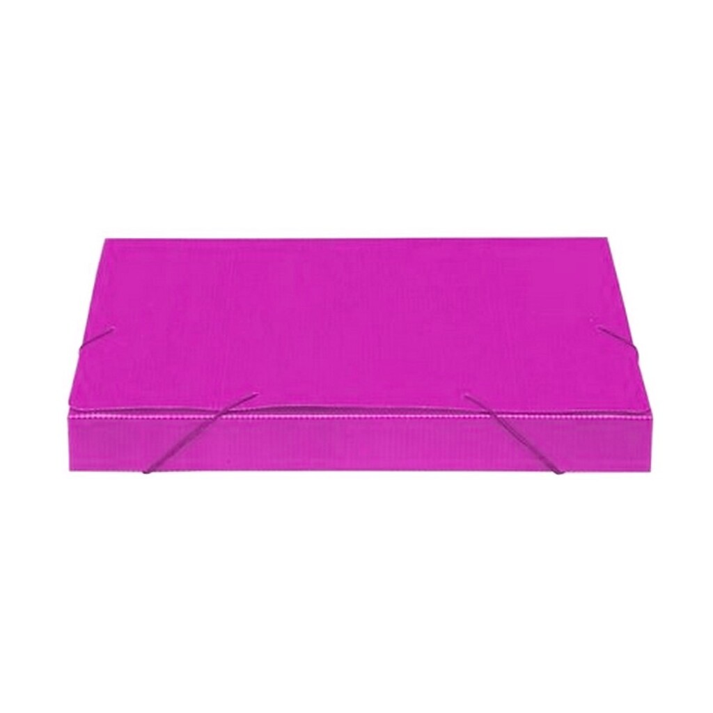 Pasta Aba Elástico 340 x 245mm Lombo 3,5cm Rosa Nova Onda Polibras - Pacote com 10 Unidades  - 20310