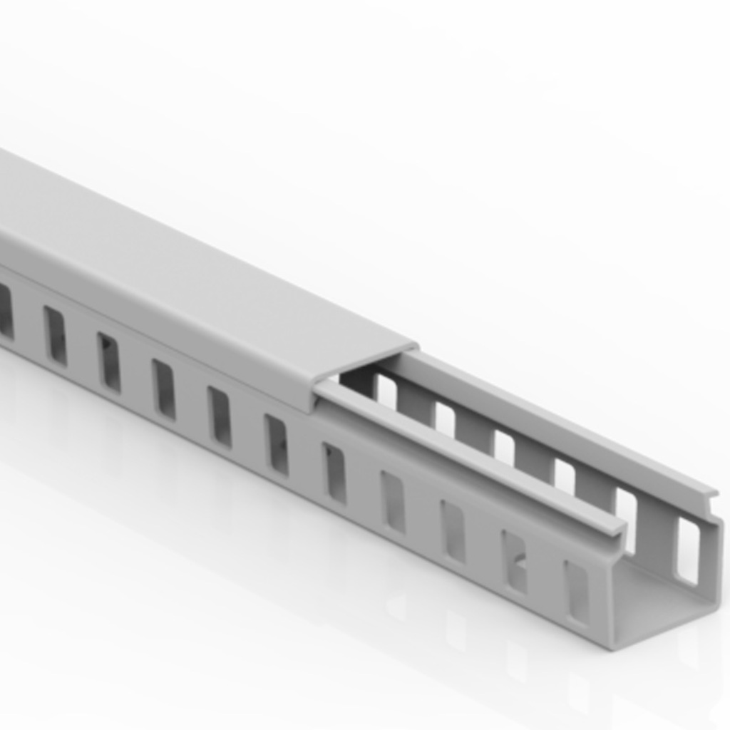 Canaleta Semiaberta Enerbras Barra 2 Metros 20x20mm Cinza - Unitário - 2020-E/S