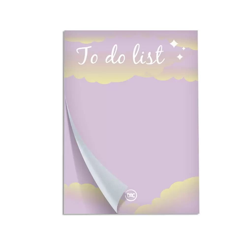 Bloco de Notas DAC sem Pauta To Do List com 30 Folhas
