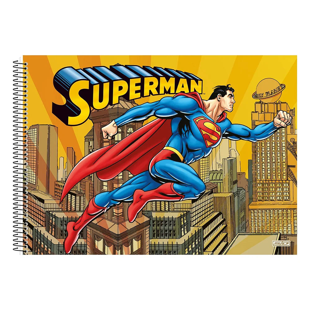 Caderno Cartografia São Domingos Superman 60 Folhas Espiral Sortido