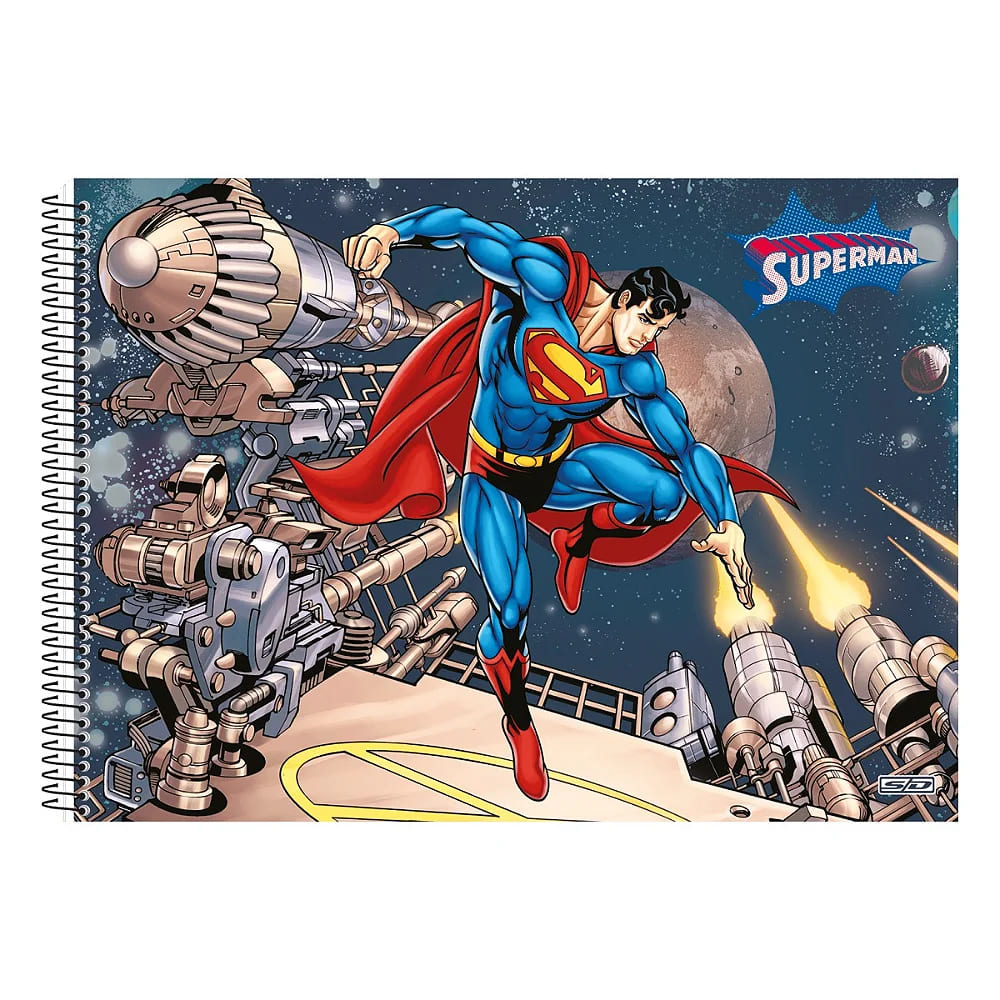 Caderno Cartografia São Domingos Superman 60 Folhas Espiral Sortido
