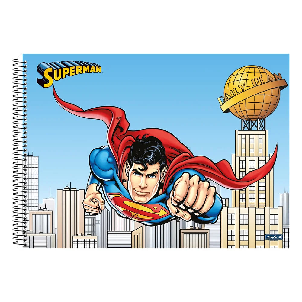 Caderno Cartografia São Domingos Superman 60 Folhas Espiral Sortido