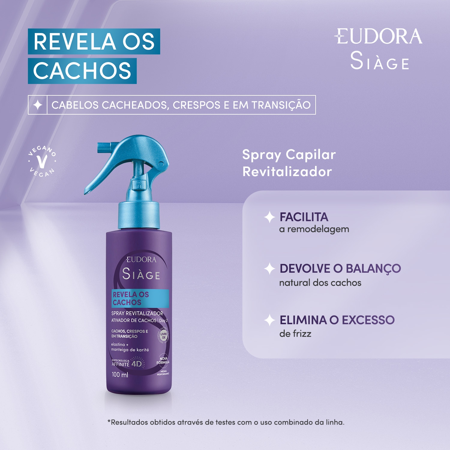 Spray Capilar Revitalizador Siàge Revela Os Cachos 100ml