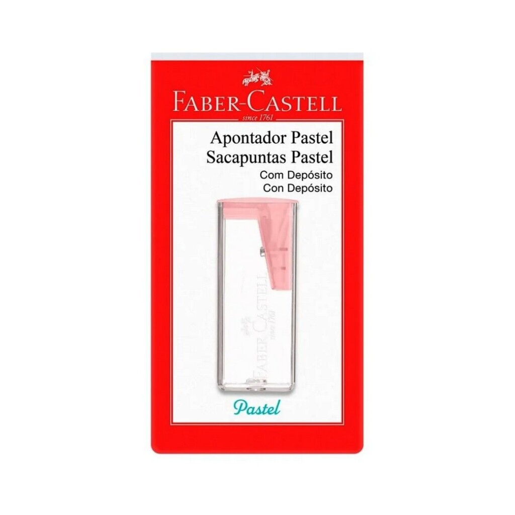 Apontador com Depósito Retangular Unitário Rosa - Faber-Castell - SM/125PASTELZF