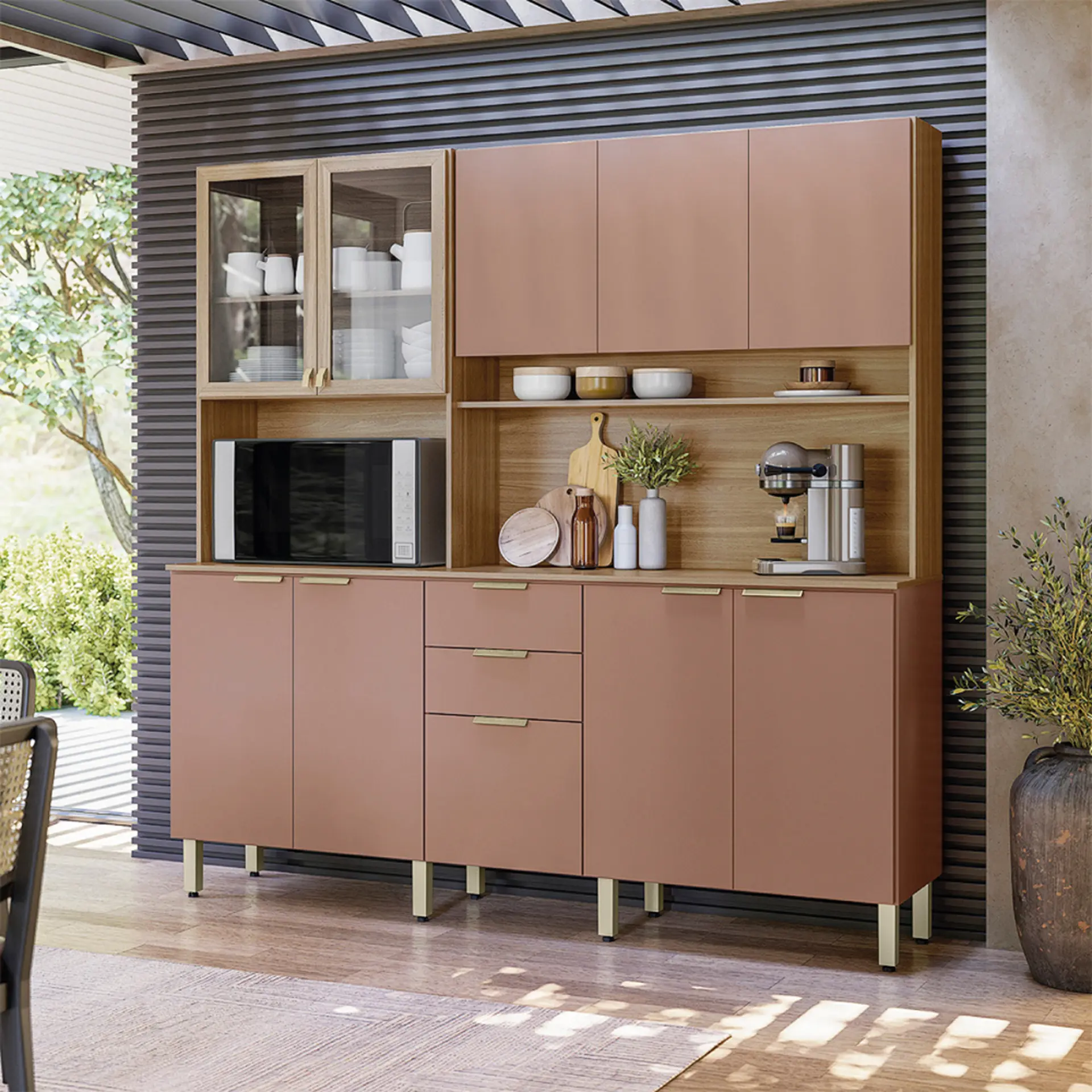 Cozinha Compacta 10 Portas 02 Gavetas Amora Demóbile - Amêndola