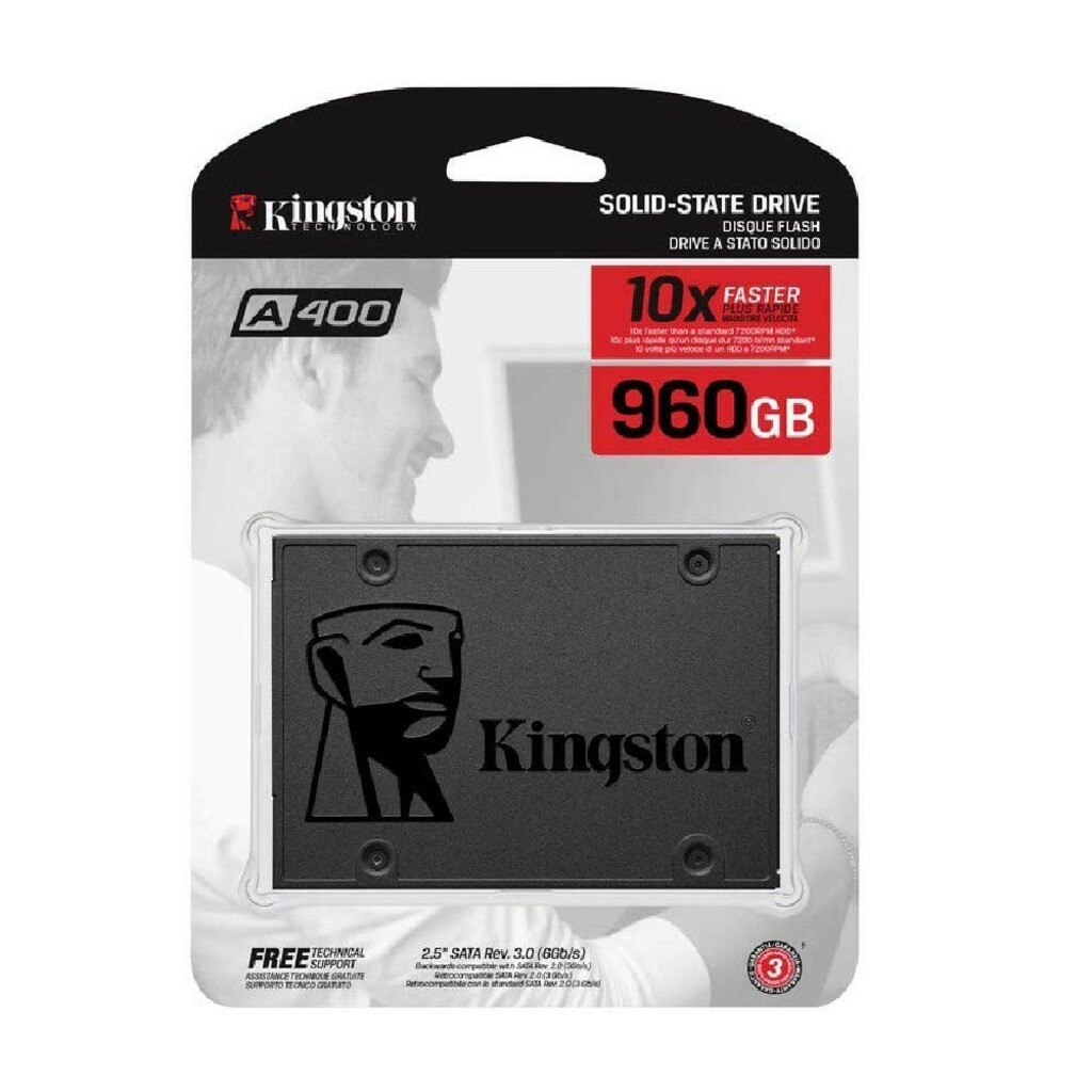 SSD 960 GB Sata 3 2,5" Kingston SA400S37/960G Leitura MBPS Gravação MBPS