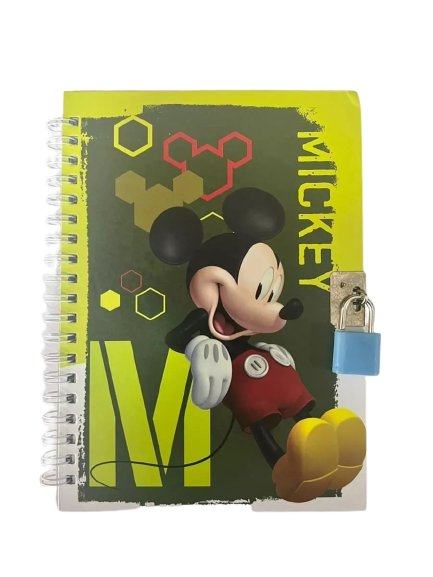 Diário com Cadeado VMP Mickey Mouse 13x18mm 48 Folhas Pequeno