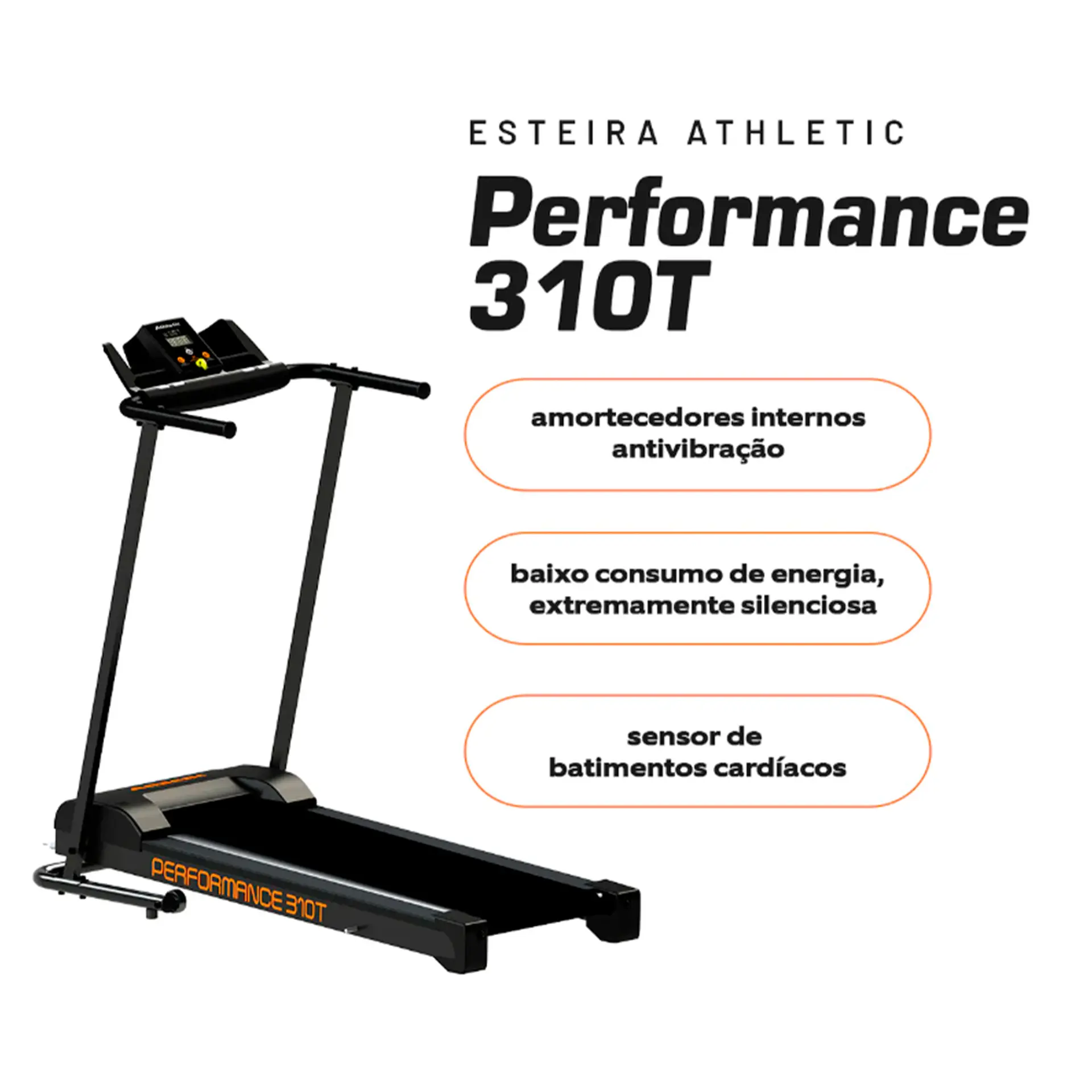 Esteira Ergométrica Athletic Performance 120Kg Motor 4.0Hp - Chumbo - Bivolt