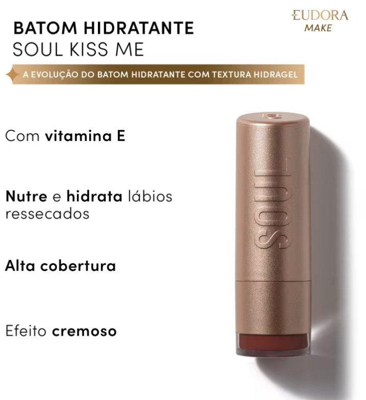 Batom Soul Kiss Me Hidratante Nude Veludo 3,7g