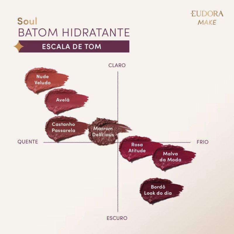 Batom Soul Kiss Me Hidratante Nude Veludo 3,7g