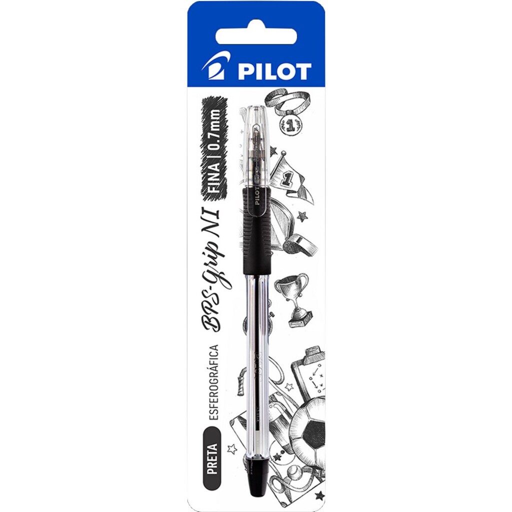 Caneta Esferográfica 0.7mm Fina Preta - Pilot - Unitário - 1480006SM024PR