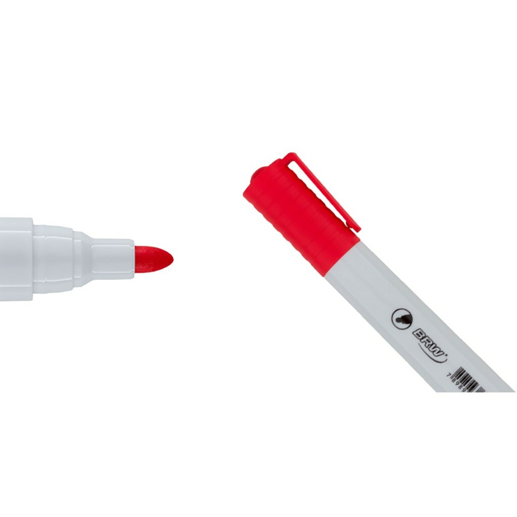 Caneta Quadro Branco 1,50mm Caixa com 12 Unidades Vermelho BRW - CA3003