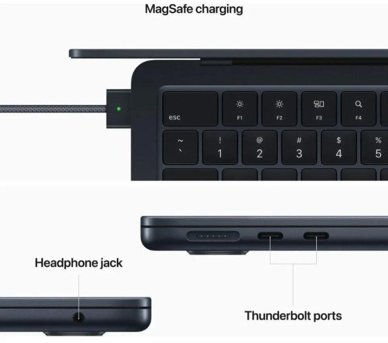 MacBook Air Tela Retina 13,6″ Chip M2 16GB RAM 256GB Meia Noite
