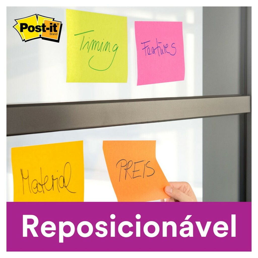 Bloco de Notas Adesivo 76x76mm com 1 Bloco de 45 Folhas Rosa - Post-it - 3M - HB004399380