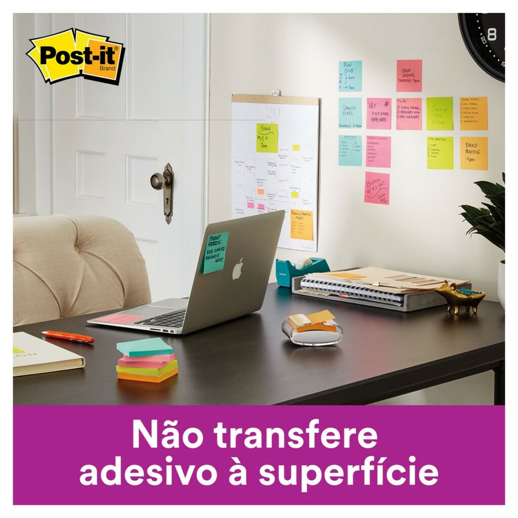 Bloco de Notas Adesivo 76x76mm com 1 Bloco de 45 Folhas Rosa - Post-it - 3M - HB004399380