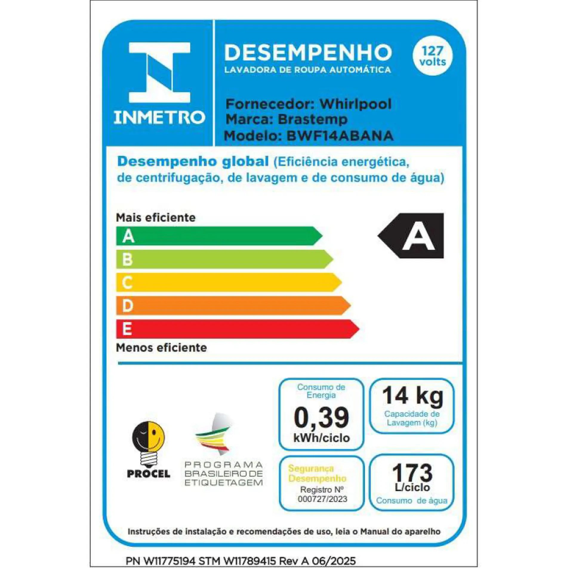 Máquina de Lavar Brastemp Smart Sensor 14Kg Automática BWF14A - Branco - 110 Volts