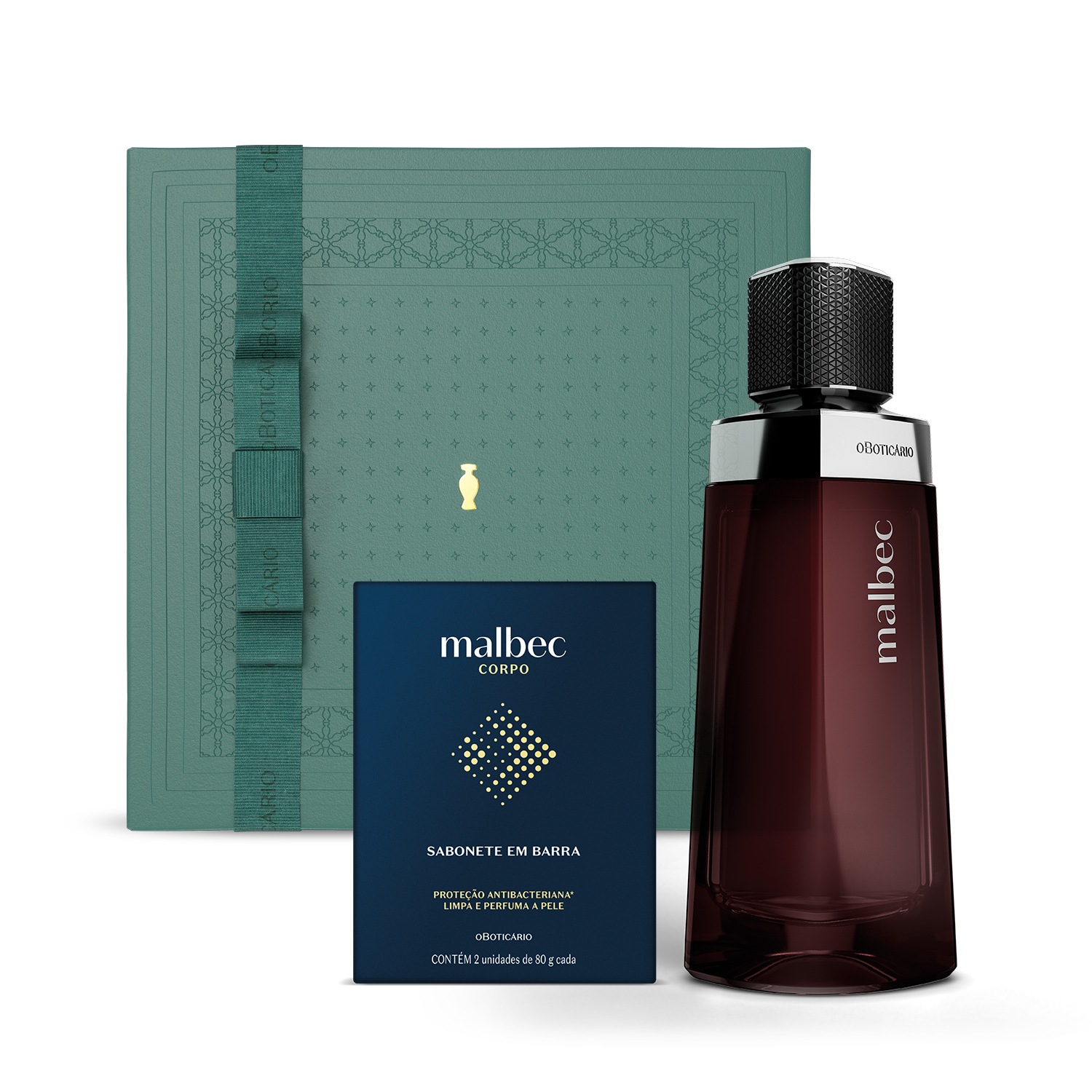 Combo Presente Malbec: Desodorante Colônia 100ml + Sabonete em Barra 2x80g + Caixa Presenteável