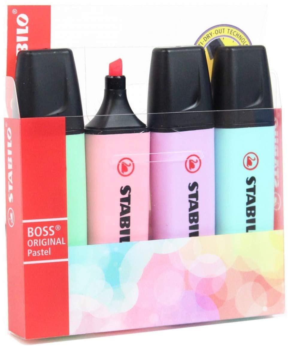 Marca Texto Stabilo Boss Pastel Estojo com 04 Unidades