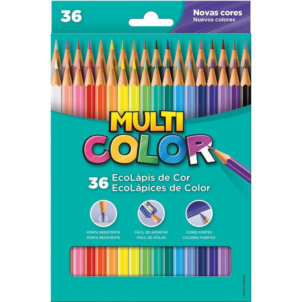Lápis de Cor Faber Castell 36X1 Grande Multicolor Cores Fortes e Vibrantes