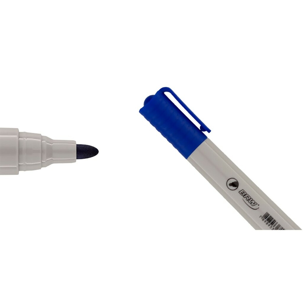 Caneta Quadro Branco Recarregável 1,50mm Caixa com 12 Unidades Azul - BRW - CA6001