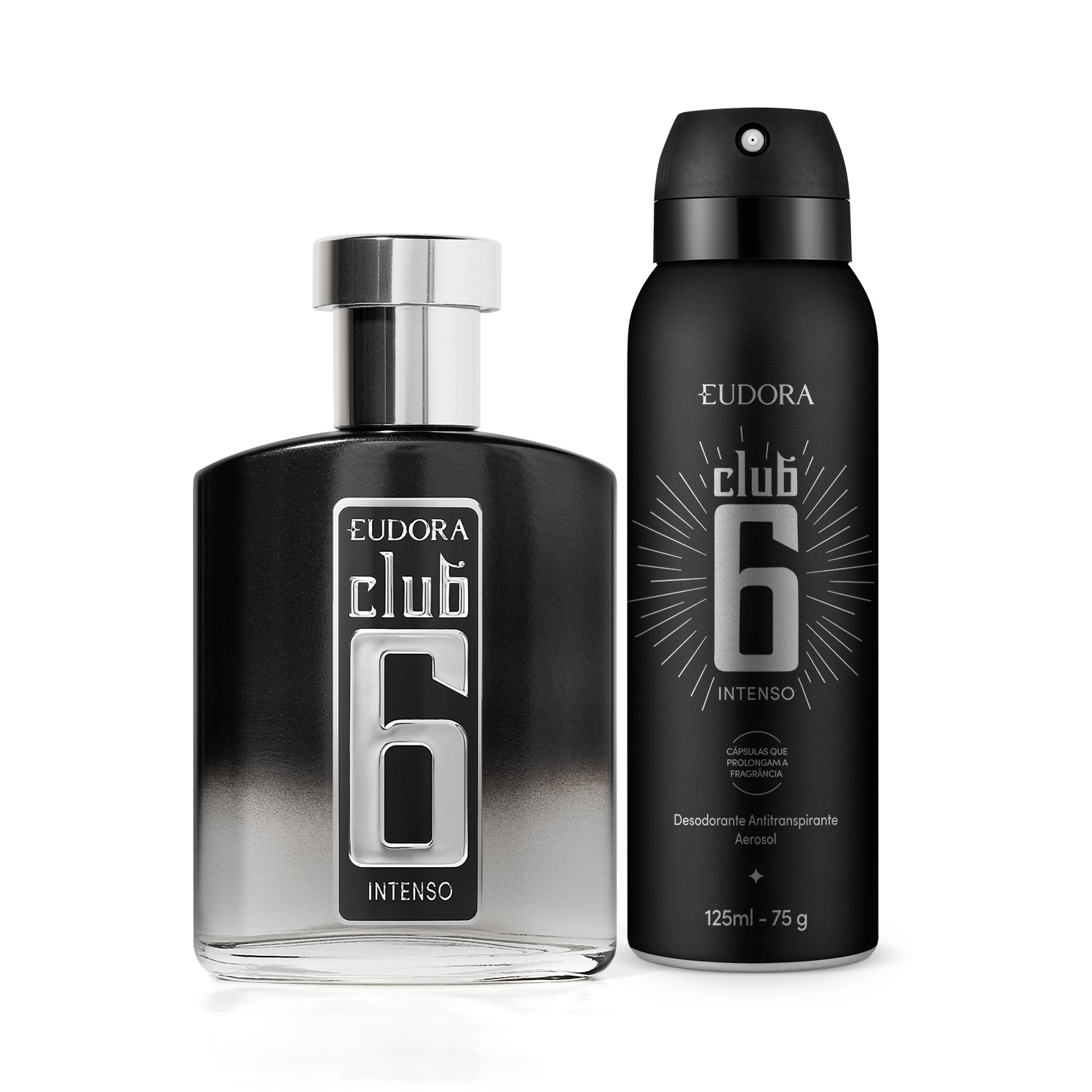 Combo Eudora Club 6 Intenso: Desodorante Colônia 95ml + Desodorante Antitranspirante 125ml/75g