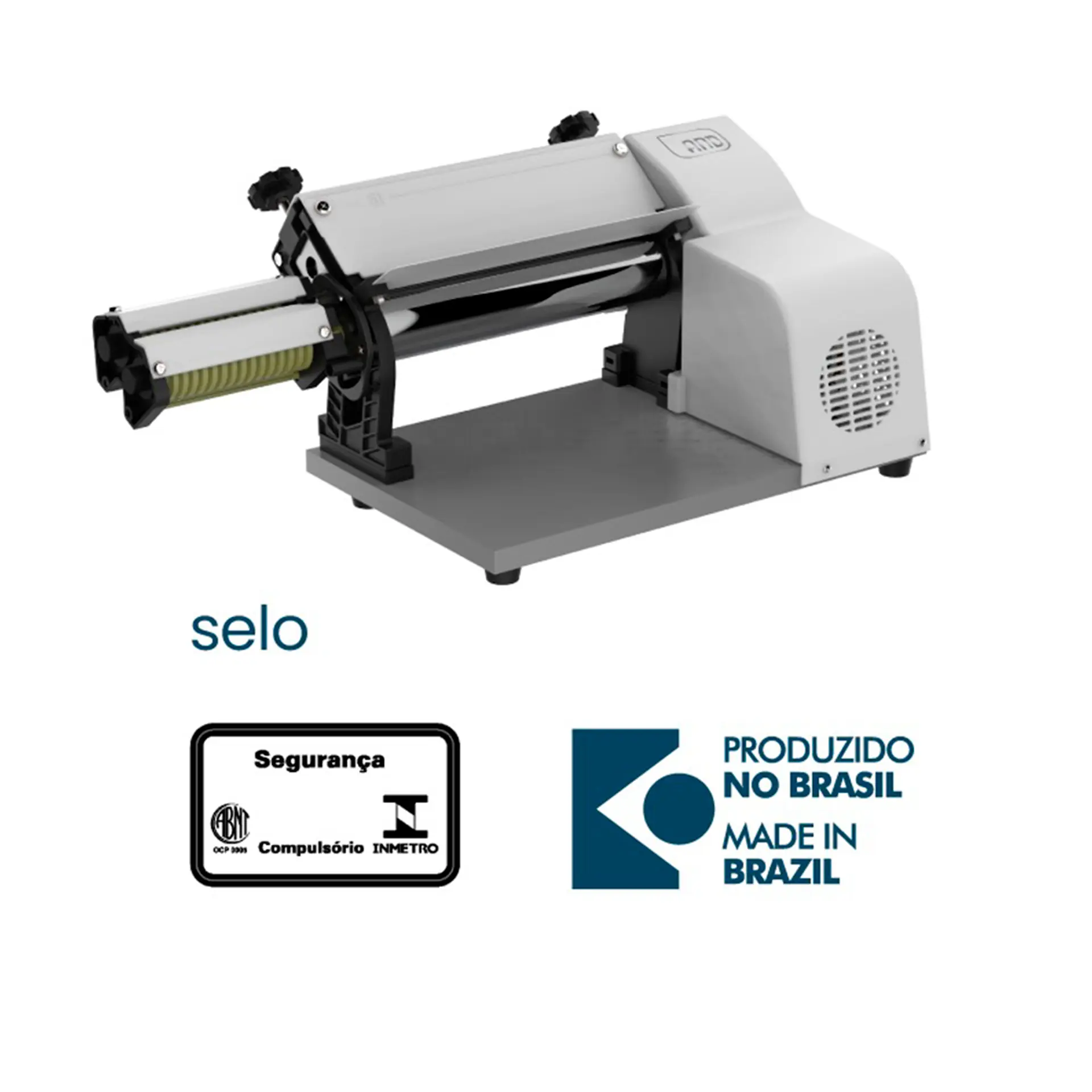 Cilindro Laminador de Massa com Talharim Elétrico Pro 28cm Anodilar - Branco - 110 Volts