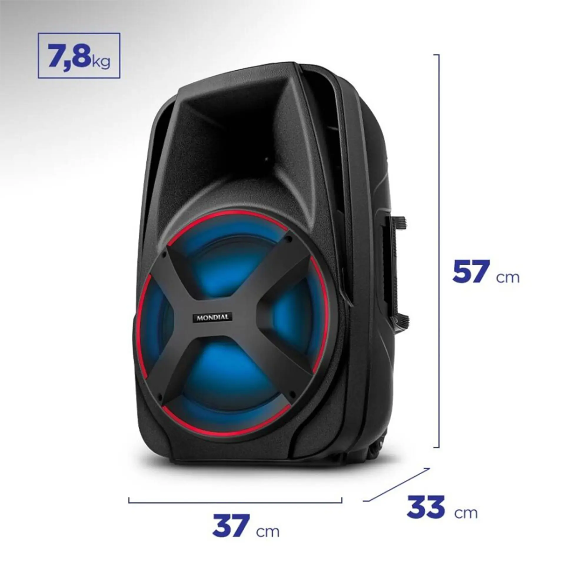 Caixa de Som Amplificada Mondial Connect Power II CM-550 550W RMS Bluetooth
