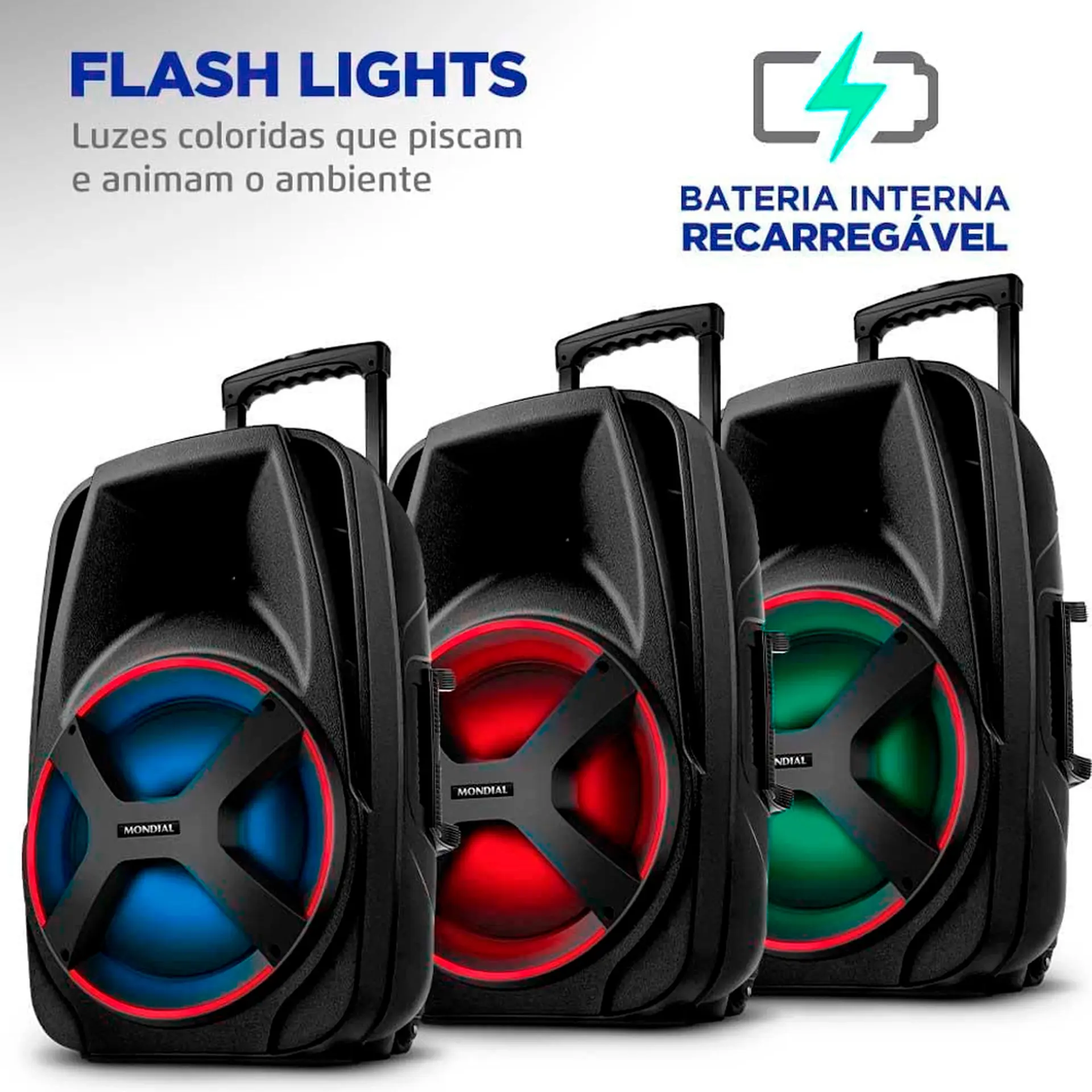 Caixa de Som Amplificada Mondial Connect Power II CM-550 550W RMS Bluetooth