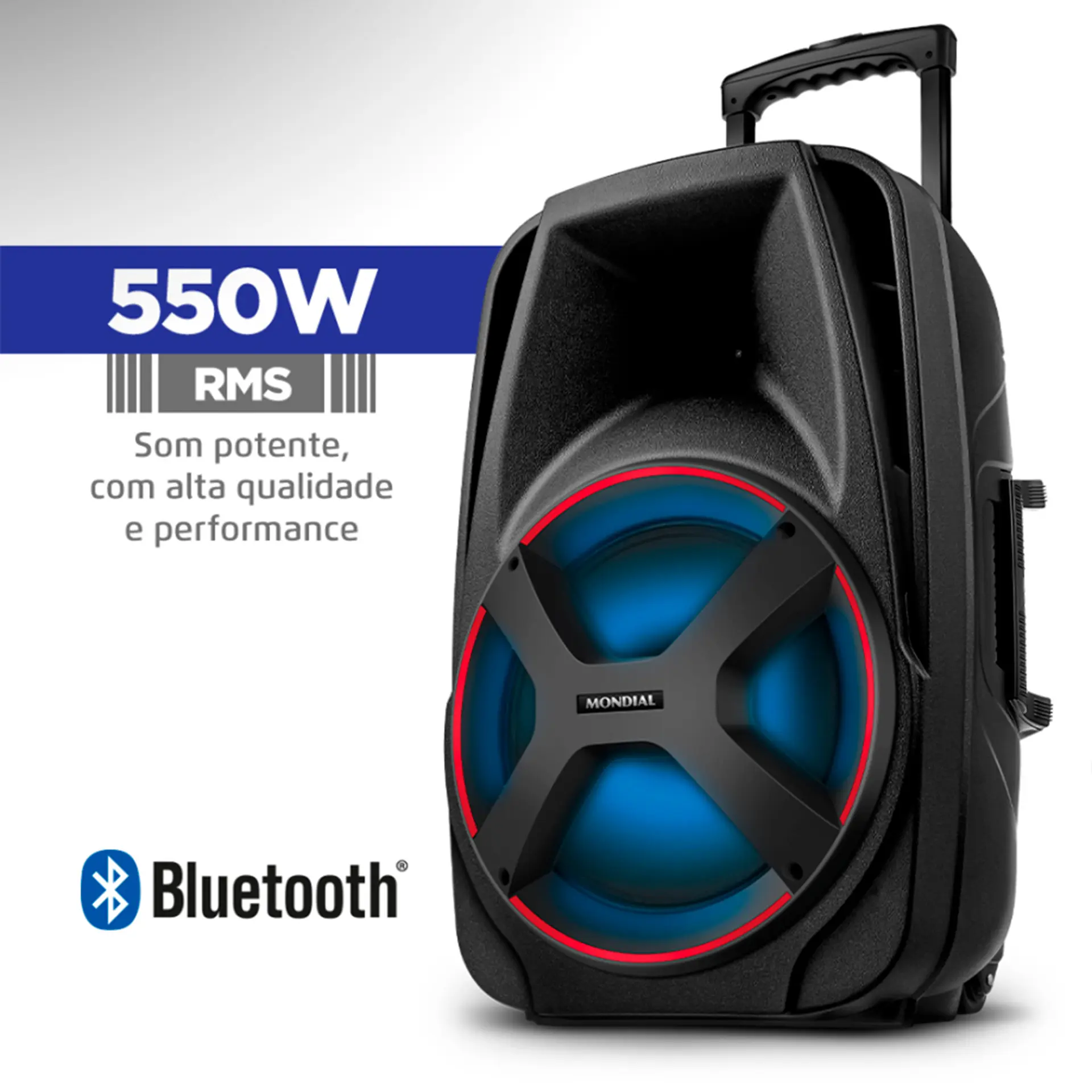 Caixa de Som Amplificada Mondial Connect Power II CM-550 550W RMS Bluetooth