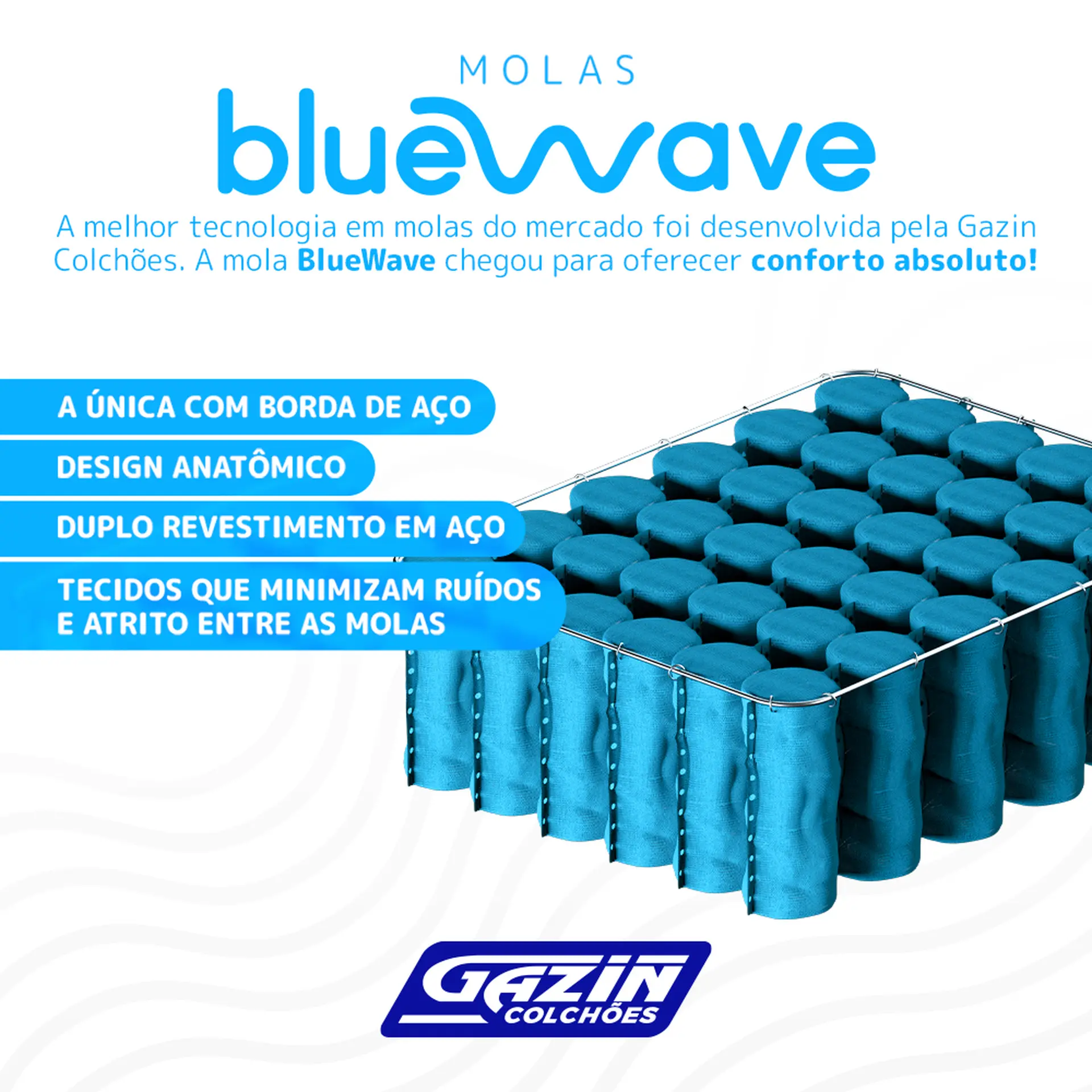 Colchão Cama Box Gazin Molas BlueWave King Size Girona 193x203