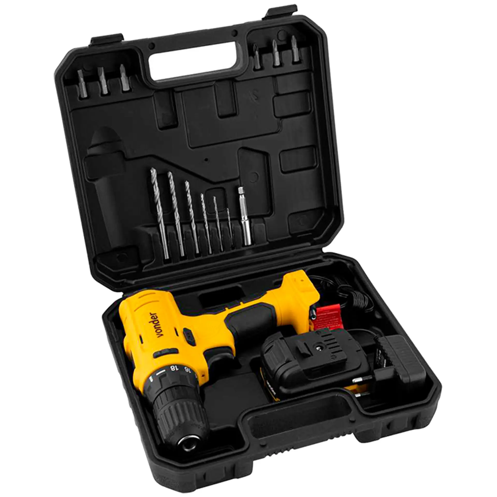 Parafusadeira Furadeira Vonder Bateria 12V 3/8 Polegadas PFV 120 - Preto/Amarelo - Bivolt