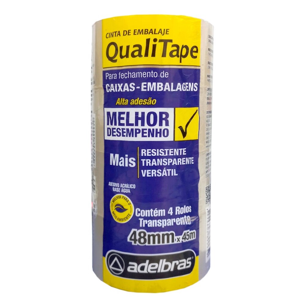 Fita Empacotamento Transparente 48mm x 45m 4 Unidades Adelbras 0811000019