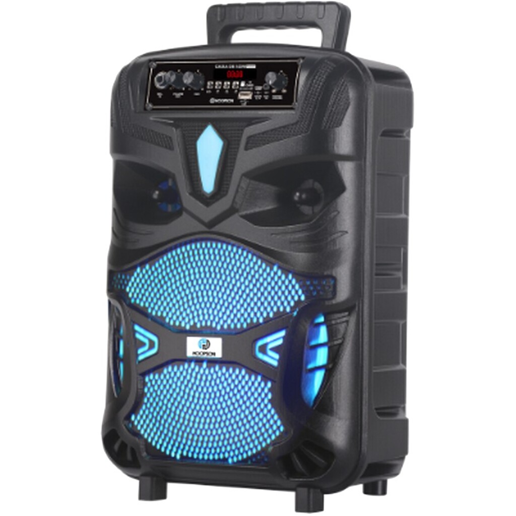 Caixa de Som Portátil Hoopson 100W Preto Bluetooth, USB, Auxiliar, Micro SD e FM - RBM-019