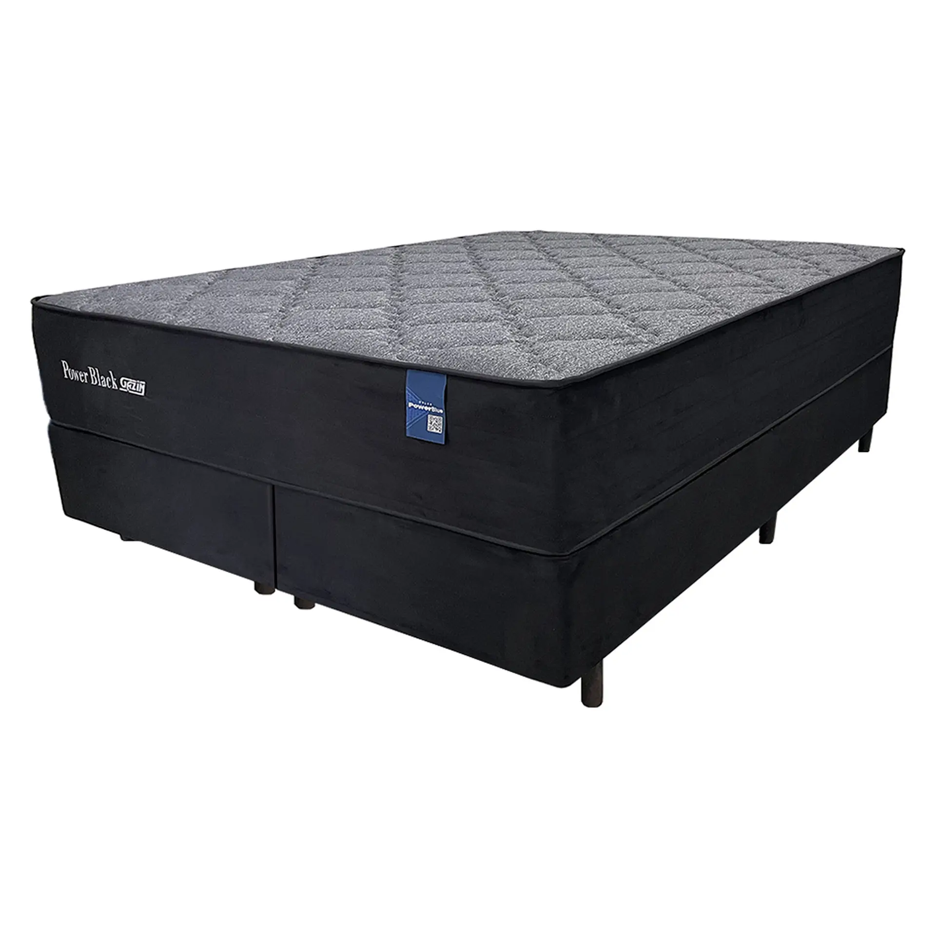 Colchão Cama Box Gazin Molas PowerBlue Queen Size Power Black 158x198 - Preto