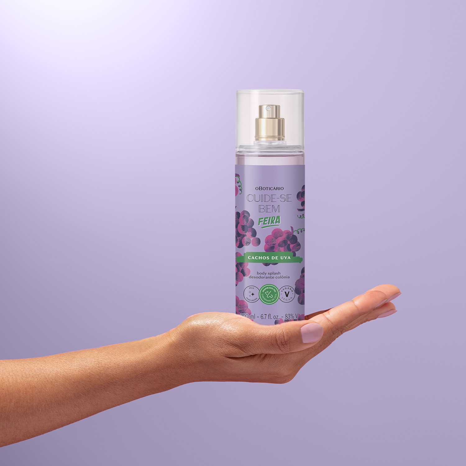 Body Splash Desodorante Colônia Cuide-se Bem Feira Cachos de Uva 200ml