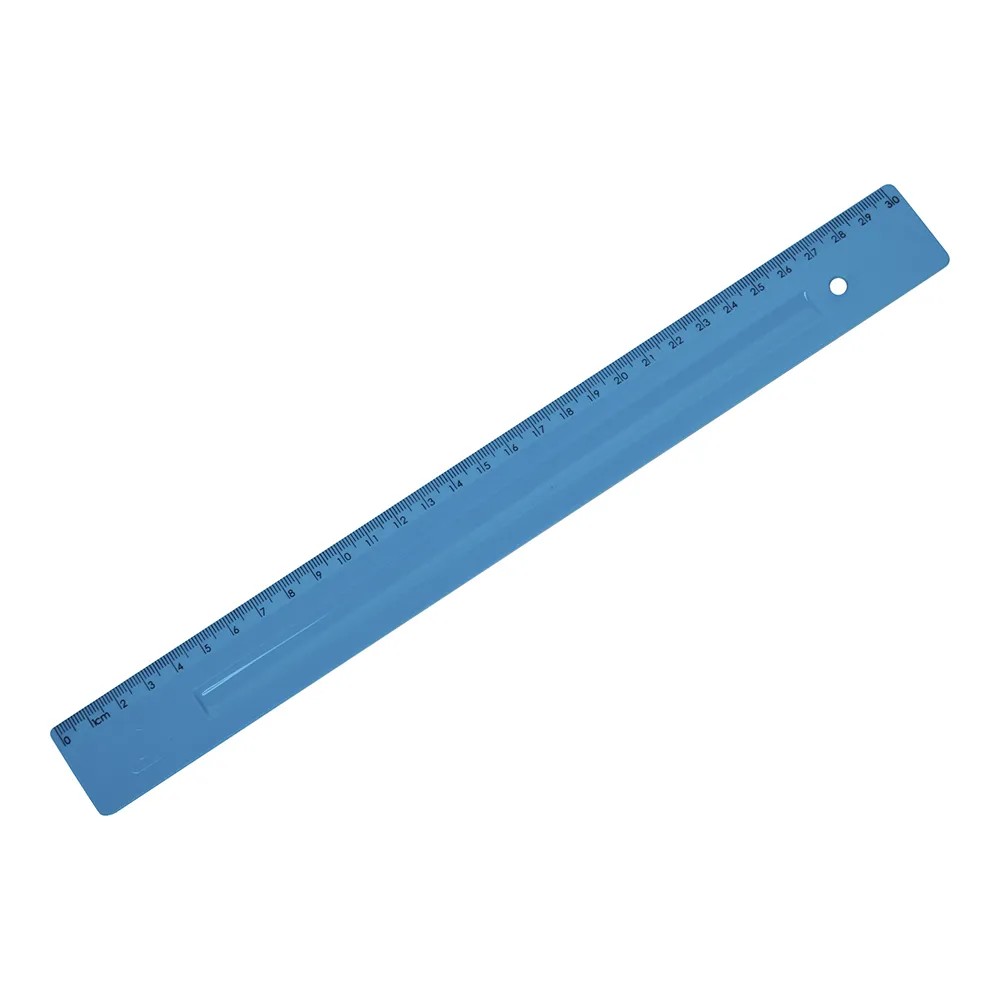 Régua Plástica 30cm Polibras Azul Neon Unitário 200130