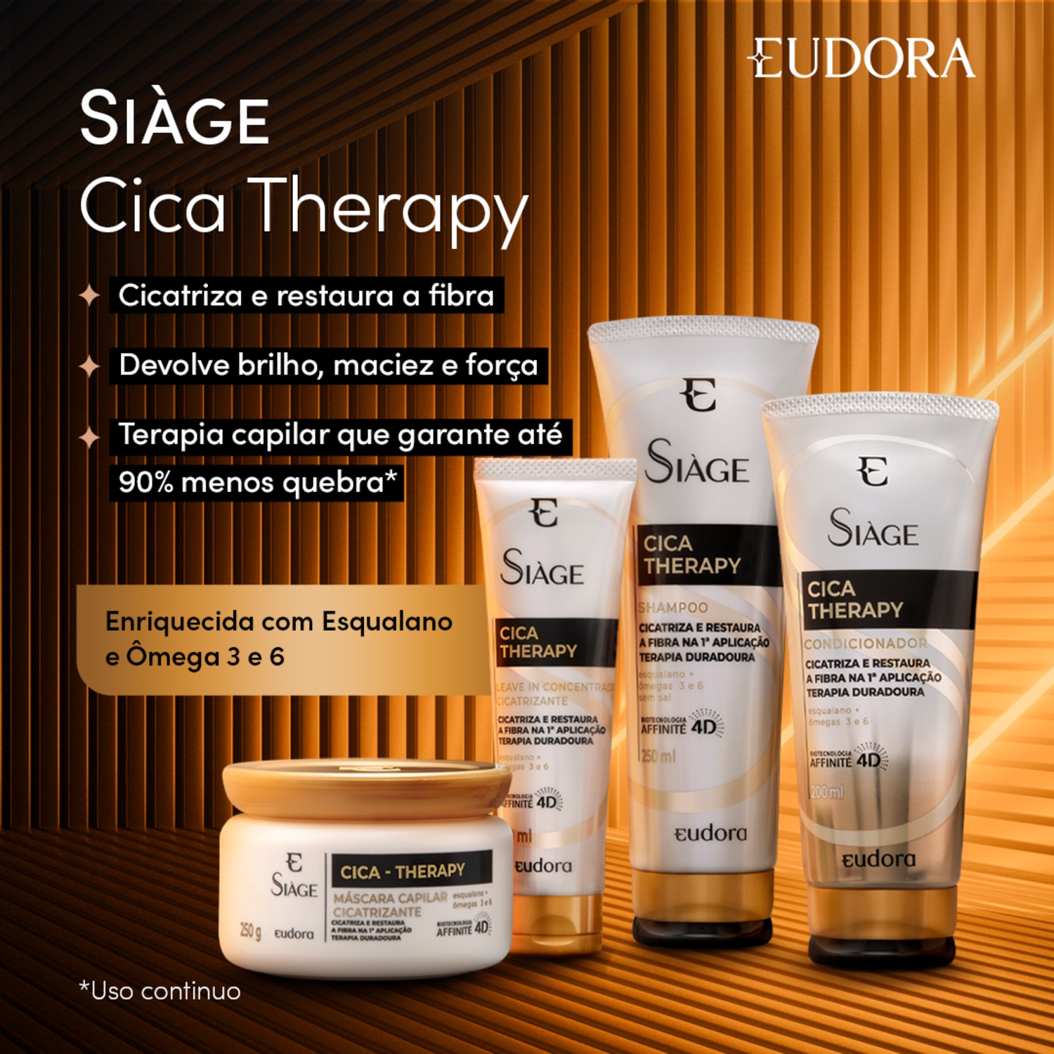 Combo Siàge Cica-Therapy: Shampoo 400ml + Condicionador 400ml