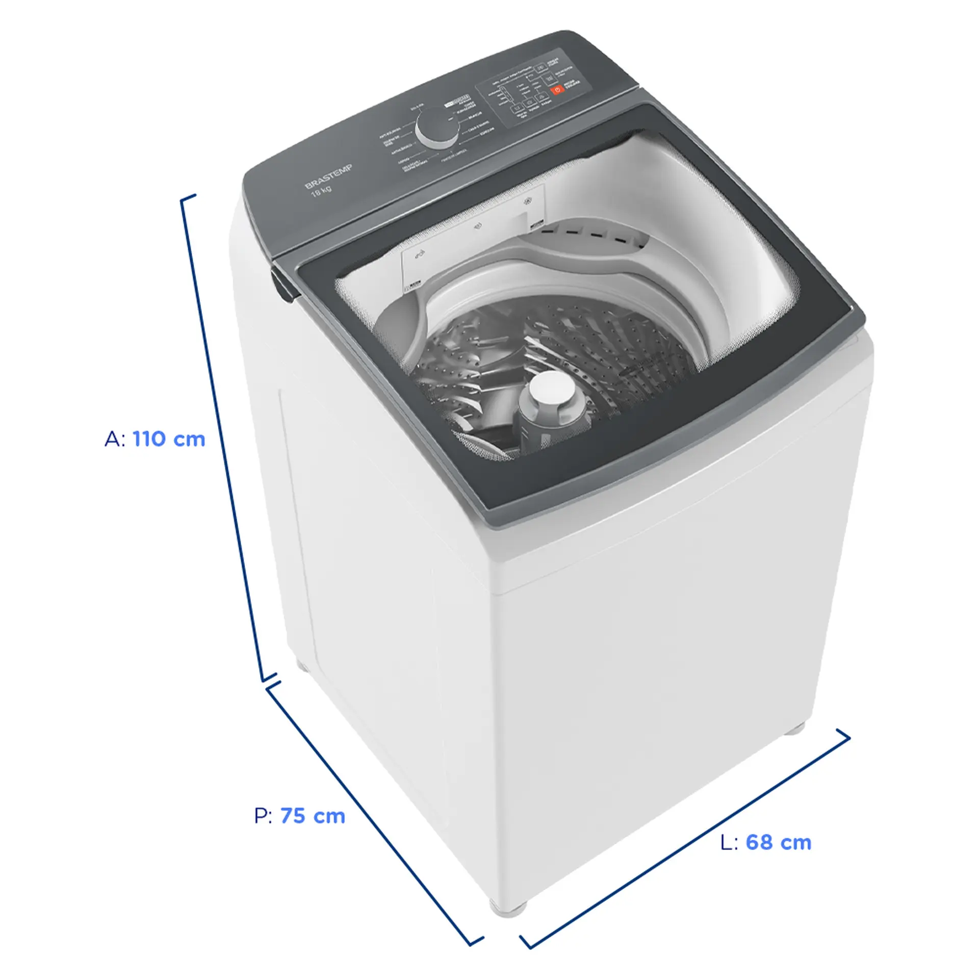Máquina de Lavar Brastemp 18 Kg Automática Digital BWF18 - Branco - 110 Volts