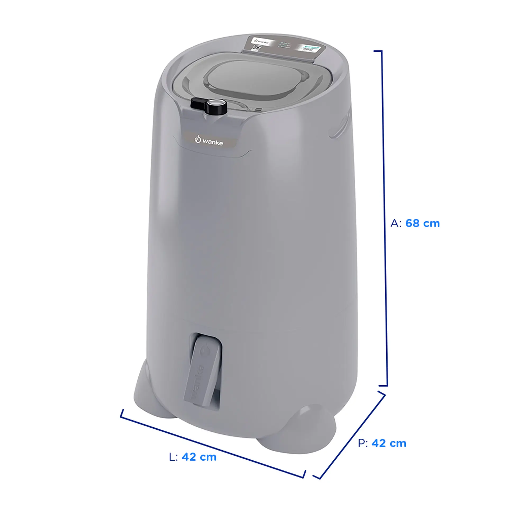 Centrífuga de Roupas Wanke Sofia 15kg Cesto Plástico - Preto - 220 Volts