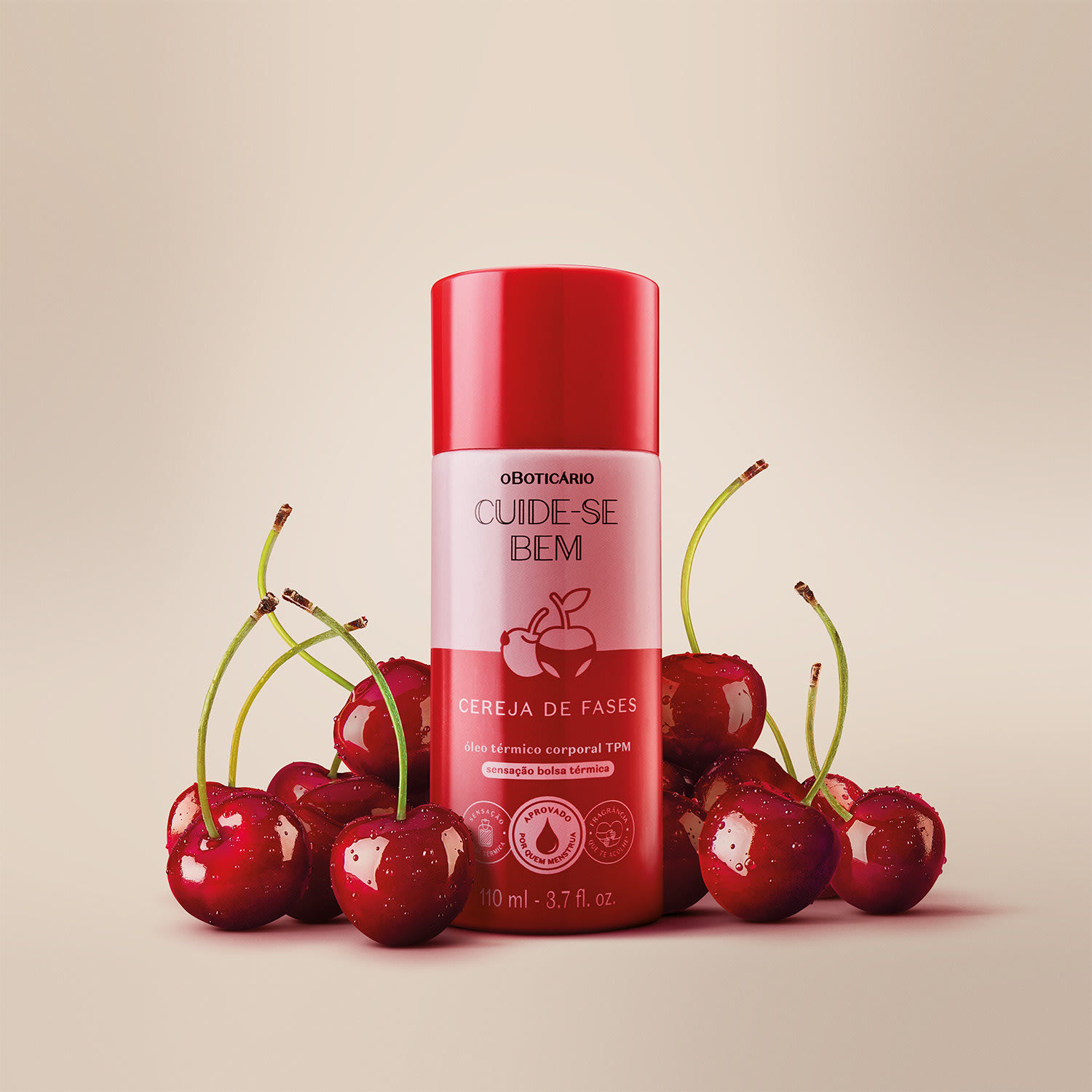 Óleo Térmico Corporal TPM Cuide-se Bem Cereja De Fases 110ml