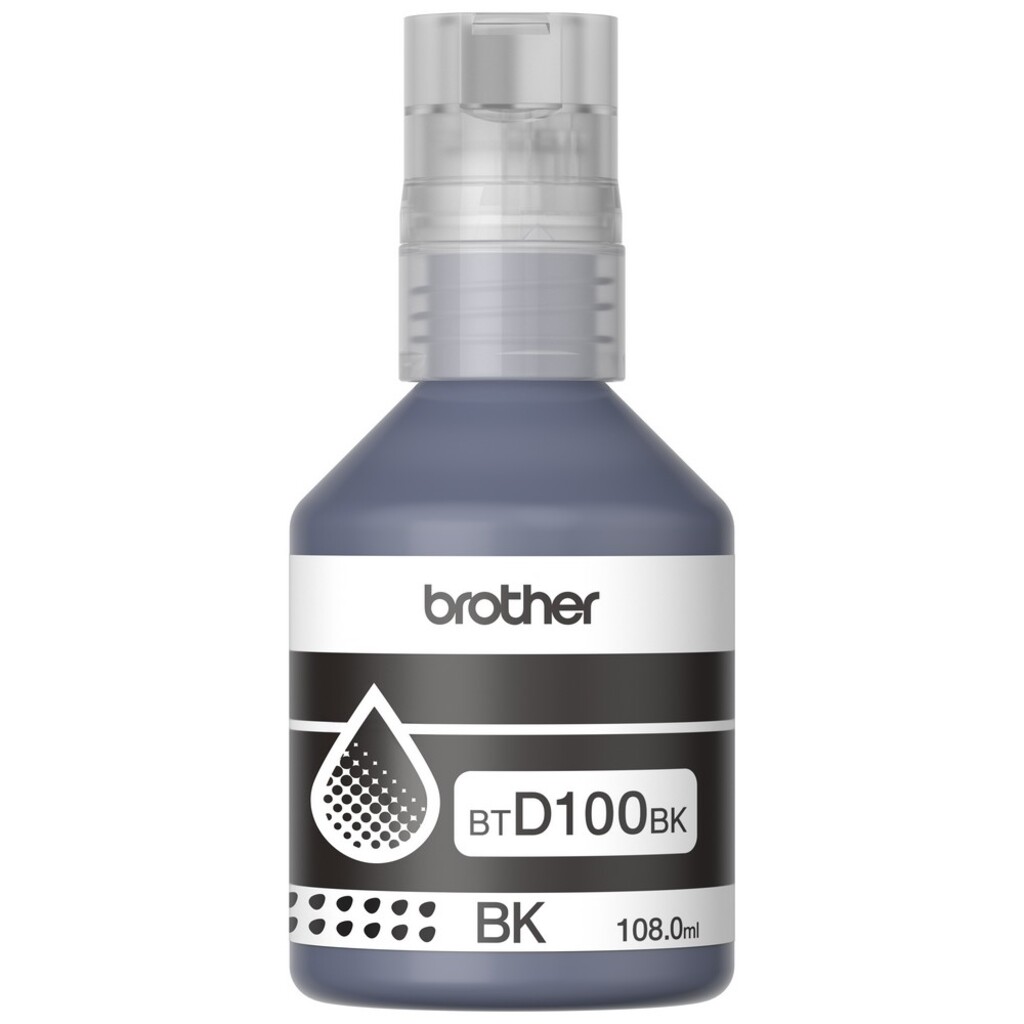 Tinta para Cartucho Brother Preto Original - BTD100BK -  7.500 páginas para DCP-T230, DCP-T430W, DCP-T436W, DCP-T530DW, DCP-T730DW e DCP-T830DW