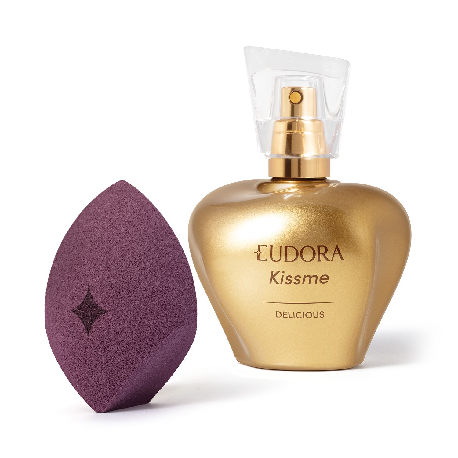 Combo Kiss Me & Eudora Make: Desodorante Colônia 50ml + Esponja de Maquiagem