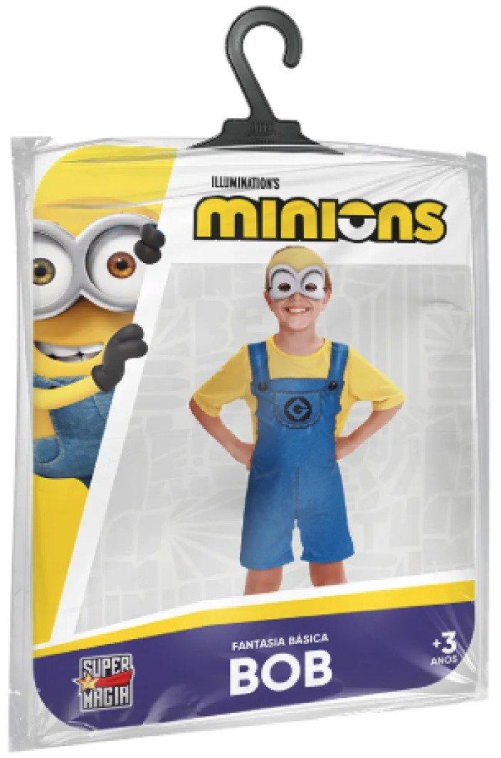 Fantasia Minions Bob Básica Tam G Super Magia